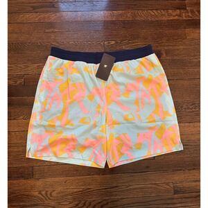 NWT Fabletics Fundamental Shorts II Mens 2XL Lined 7" Peach Kiss‎ Organic Blobs